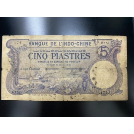 Tiền Thành Thái 5 Piastres 1909-1920 SÀI GÒN