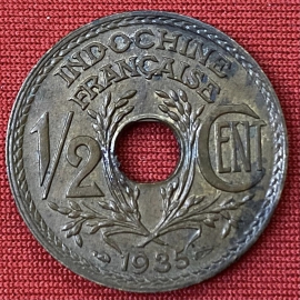 1/2 cent 1935 - Coins of French Indochina