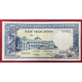 Miền Nam - 500 đồng 1962 - Trâu xanh - Ngô Đình Diệm -Southern - 500 dong 1962 - Green buffalo - Ngo