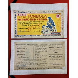 Giả Xưa - Vé số từ thiện 1954 TOMBOLA 