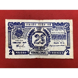 Phiếu Tiếp Tế - 2 đồng 1950 - Tỉnh Vĩnh Long - Credit note - 2 Dong 1950 - Vinh Long Province