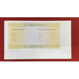 Giấy in thử - Tấm Séc (Check) 10.000.000 - 1985 - Proof paper - Check 10,000,000 - 1985