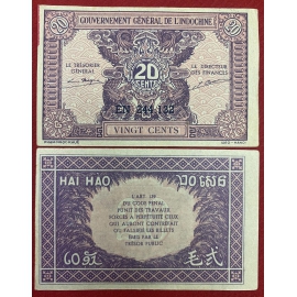 French Indochina - 20 cents 1942 - Hoa văn -French Indochina - 20 cents 1942 - Pattern