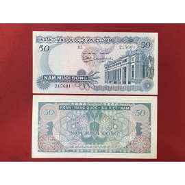 Miền Nam - 50 đồng 1969 (Bóng chìm :Trần Hưng Đạo) - Hoa văn -Southern  - 50 dong 1969 - Pattern (Wa