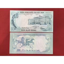 Miền Nam - 50 đồng 1972 - Con ngựa (Bóng chìm: cô gái) -Southern  - 50 dong 1972 - Horse (Watermark: