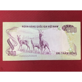 Miền Nam - 200 đồng 1972 - Con Nai (Bóng chìm: Cô gái) -Southern - 200 dong 1972 - Deer (Watermark: 