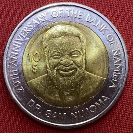 NAMBIA (1990-2010)  - $10 - 20TH ANNIVERSARY OF THE BANK OF NAMBIA - DR.SAM NUIOMA