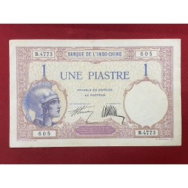 French Indochina - 1 Piastre (1927-1931) - Mũ sắt (La Mã) -French Indochina - 1 Piastre (1927-1931) 