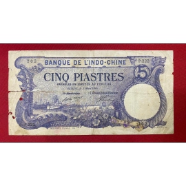 French Indochina - 5 Piastres Saigon - 1920