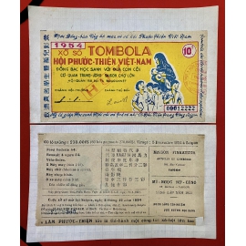 Giả Xưa - Vé số từ thiện 1954 TOMBOLA 