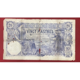  French Indochina - 20 Piastres 1917 - (Thành Thái) Saigon