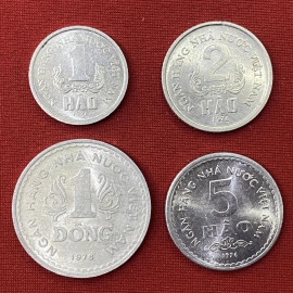 Bộ Xu 1976 - 1 Hào/ 2 Hào/ 5 Hào/ 1 Đồng - Vietnam Coins