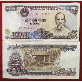 Việt Nam - 100000 đồng 1994 - Nhà sàn Hồ Chủ Tịch -Vietnam - 100000 VND 1994 - President Ho Chi Minh