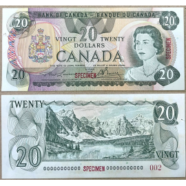 CANADA SPECIMEN, 20 Dollars - Năm: 1979