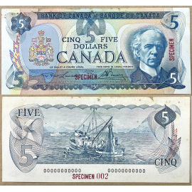 CANADA SPECIMEN, 5 Dollars - Năm: 1979